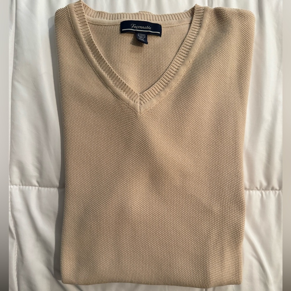 Faconnable Tan V-neck sweater